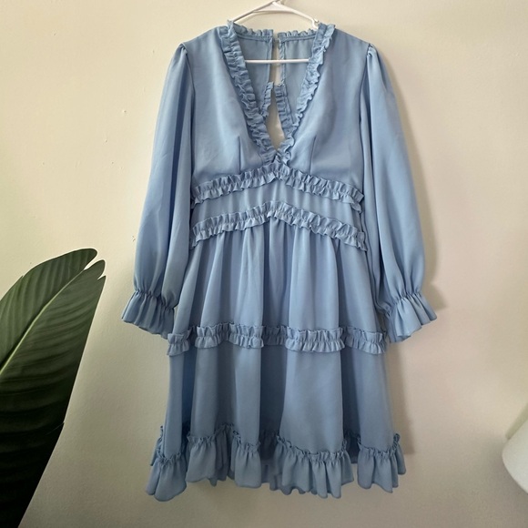 Light blue ruffle dress sz s - Picture 1 of 3